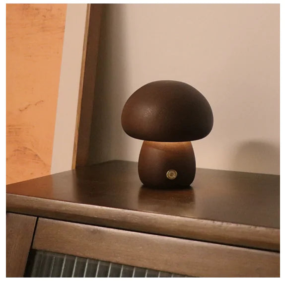 Mushroom Table Lamp – Walnut D