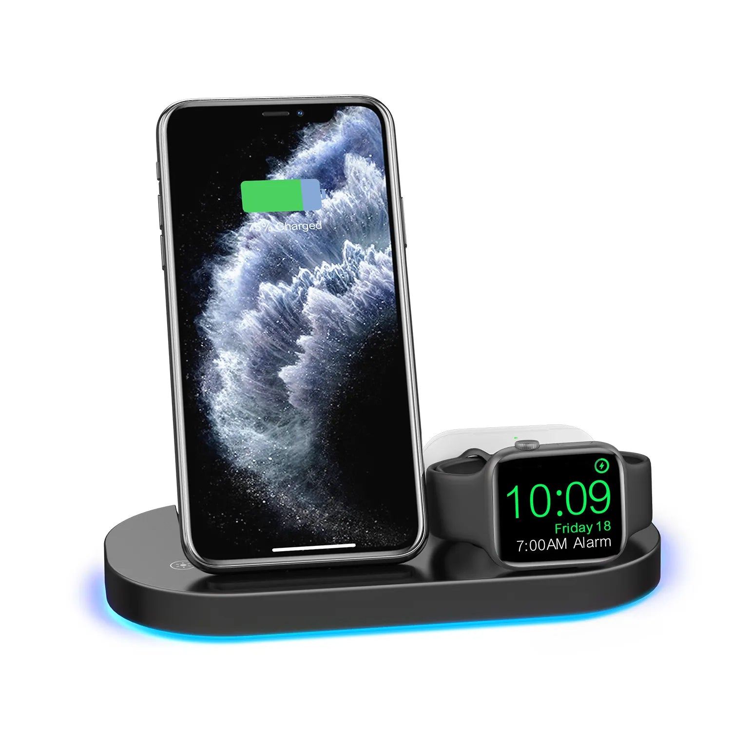 15W 3-in-1 Wireless Charger Folding Stand – foldable 3‑in‑1 wireless charging stand for calm, tidy desks | Zenova Shop