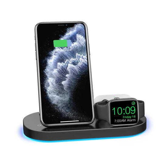 15W 3-in-1 Wireless Charger Folding Stand – foldable 3‑in‑1 wireless charging stand for calm, tidy desks | Zenova Shop