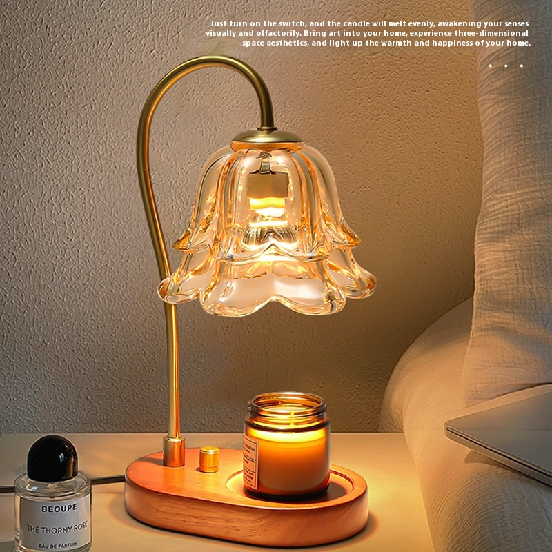 Aromatherapy Candle Lamp – warm flameless candle lamp with glass shade, cozy home mood | Zenova Shop