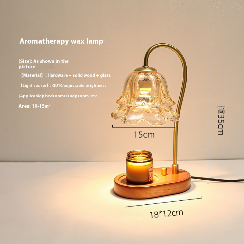Aromatherapy Candle Lamp – warm flameless candle lamp with glass shade, cozy home mood | Zenova Shop