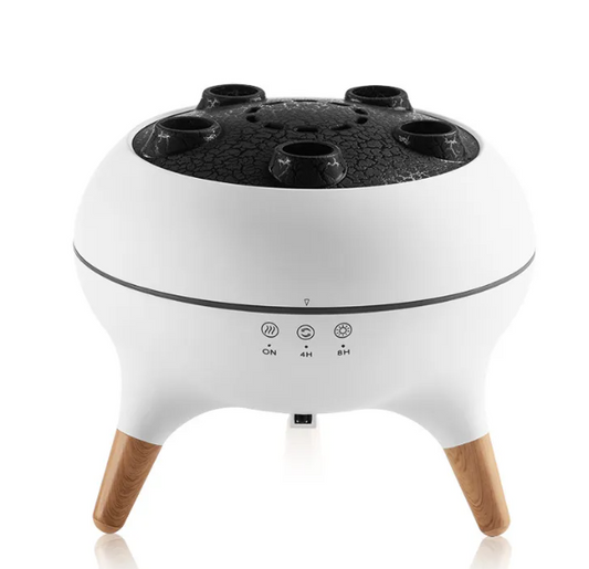 Flame atmosphere humidifier with cozy LED fire effect and soft mist