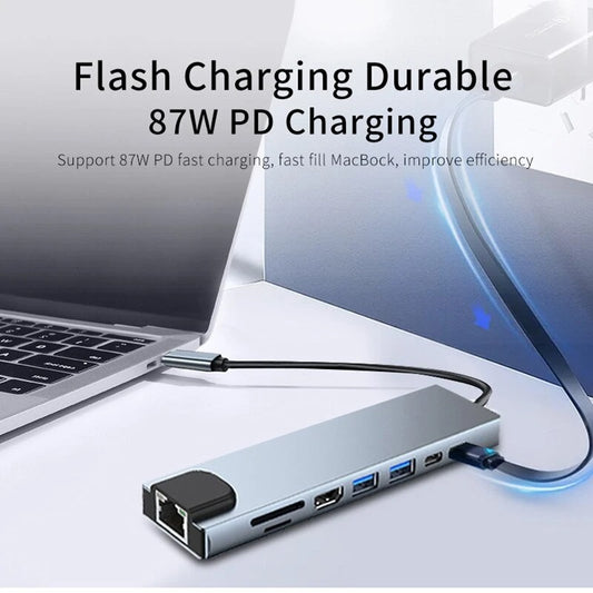 Advanced 8-in-1 USB C Hub with 4K HDMI and Card Reader