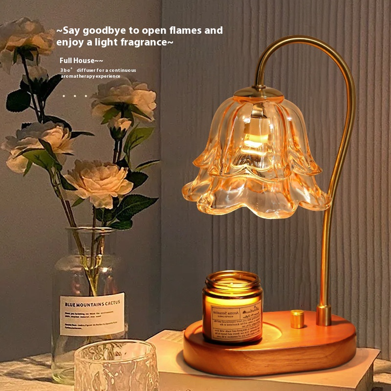 Aromatherapy Candle Lamp – warm flameless candle lamp with glass shade, cozy home mood | Zenova Shop