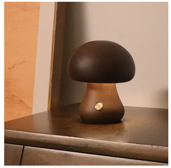 Mushroom Table Lamp – Walnut C